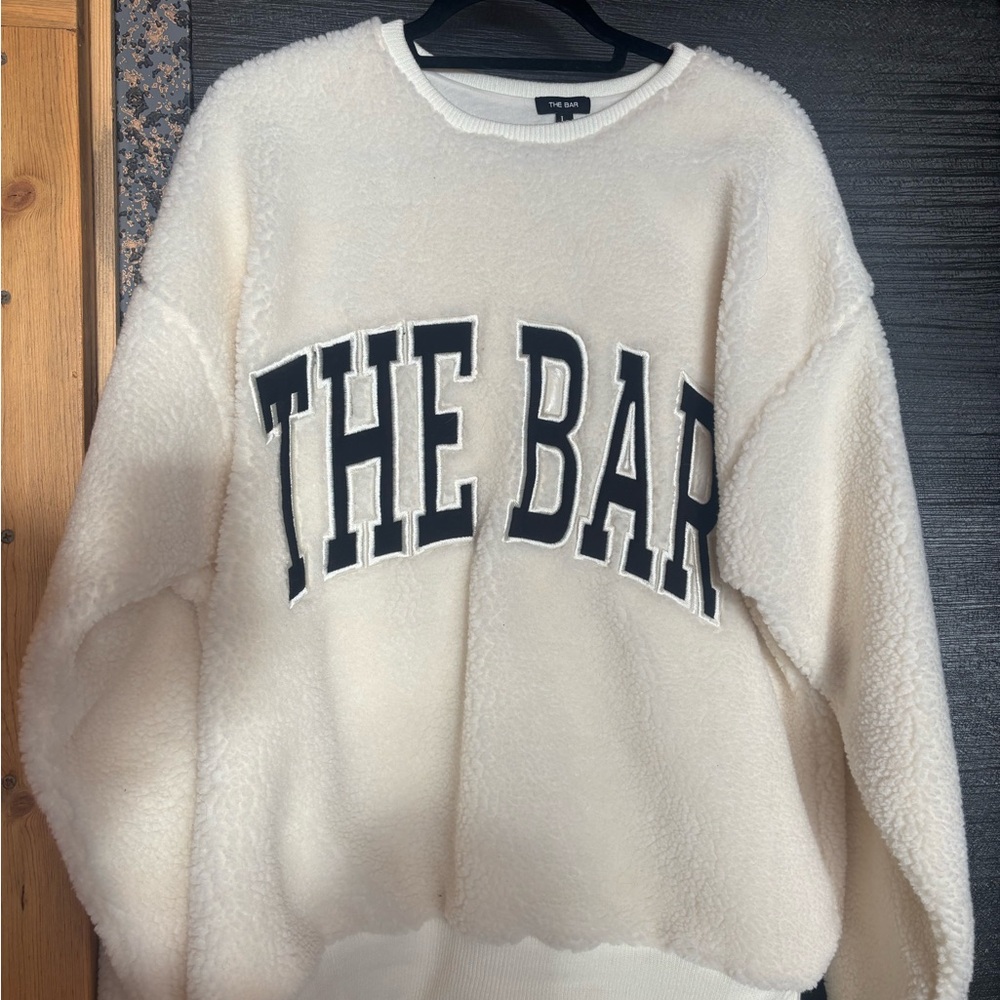 The Bar Sherpa Shearling Sweatshirt L